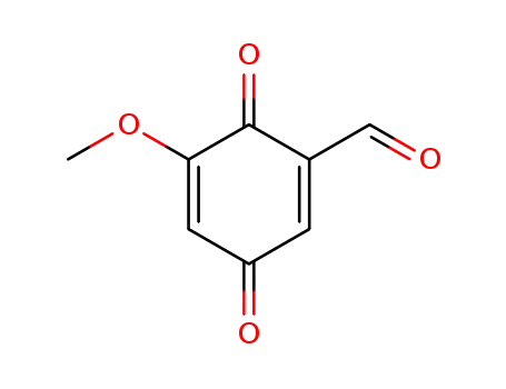 Molecular Structure of 292824-24-9 (5-methoxy-3,6-dioxo-cyclohexa-1,4-dienecarbaldehyde)