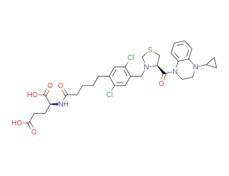 (2S)-2-[5-(2,5-dichloro-4-[[(4R)-4-[(4-cyclopropyl-1,2,3,4-tetrahydroquinoxalin-1-yl)carbonyl]-1,3-thiazolidin-3-yl]methyl]phenyl)pentanamido]pentanedioic acid