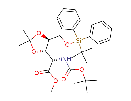 Methyl 5-O-tert-butyldiphenylsilyl-2-(tert-butoxycarbonyl)amino-2-deoxy-3,4-O-isopropylidene-L-xylonate