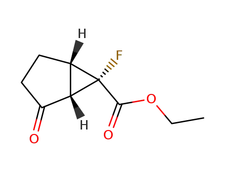 Molecular Structure of 321903-56-4 (Bicyclo[3.1.0]hexane-6-carboxylic acid, 6-fluoro-2-oxo-, ethyl ester,
(1S,5S,6S)-)