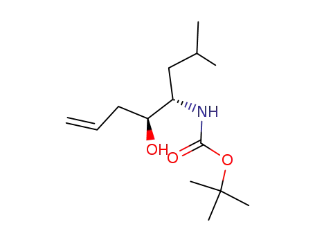 Molecular Structure of 129778-82-1 (Carbamic acid, [(1S,2S)-2-hydroxy-1-(2-methylpropyl)-4-pentenyl]-,
1,1-dimethylethyl ester)