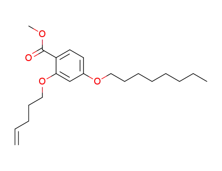 Molecular Structure of 633313-64-1 (Benzoic acid, 4-(octyloxy)-2-(4-pentenyloxy)-, methyl ester)