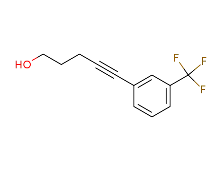 Molecular Structure of 872415-26-4 (4-Pentyn-1-ol, 5-[3-(trifluoromethyl)phenyl]-)