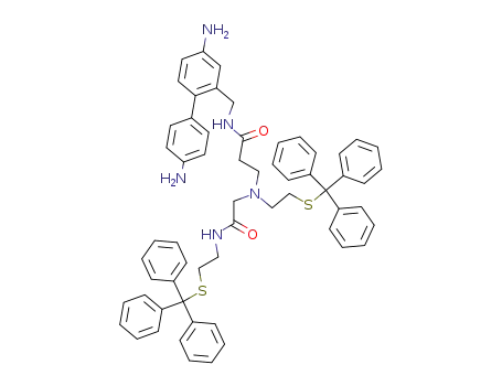 Molecular Structure of 199273-21-7 (<i>N</i>-(4,4'-diamino-biphenyl-2-ylmethyl)-3-{(2-tritylsulfanyl-ethyl)-[(2-tritylsulfanyl-ethylcarbamoyl)-methyl]-amino}-propionamide)