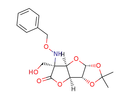 Molecular Structure of 353796-70-0 (5-C-(O-benzylhydroxylamino)-5-deoxy-5-C-(hydroxymethyl)-1,2-O-isopropilidene-β-L-idofuranose-3,6-lactone)