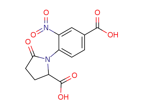 Molecular Structure of 221381-93-7 (Proline, 1-(4-carboxy-2-nitrophenyl)-5-oxo-)