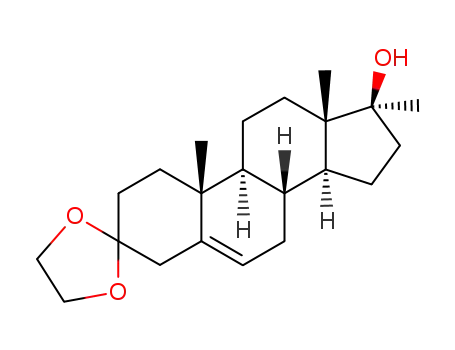 Molecular Structure of 1099-72-5 (3,3-(ethylenedioxy)-17α-methyl-5-androsten-17β-ol)