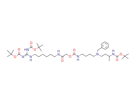 [4-[[3-[[(1,1-dimethylethoxy)carbonyl]amino]butyl](phenylmethyl)amino]butyl]carbamic acid, 11-[[(1,1-dimethylethoxy)carbonyl]amino]-15,15-dimethyl-2,13-dioxo-14-oxa-3,4,12-triaza-11-hexadecen-1-yl ester