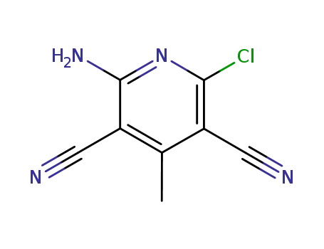 Molecular Structure of 64829-09-0 (2-Amino-6-chloro-3,5-dicyano-4-methylpyridine)