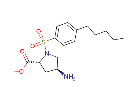 Molecular Structure of 1055042-88-0 ((2R,4S)-4-Amino-1-(4-pentyl-benzenesulfonyl)-pyrrolidine-2-carboxylic acid methyl ester)