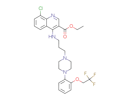 8-Chloro-4-(3-{4-[2-(2,2,2-trifluoro-ethoxy)-phenyl]-piperazin-1-yl}-propylamino)-quinoline-3-carboxylic acid ethyl ester