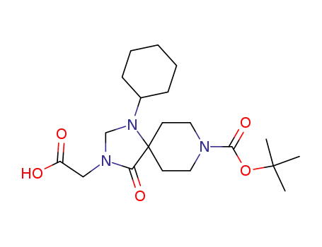 3-Carboxymethyl-1-cyclohexyl-4-oxo-1,3,8-triaza-spiro[4.5]decane-8-carboxylic acid tert-butyl ester