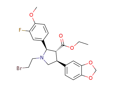 (2R,3R,4S)-4-Benzo[1,3]dioxol-5-yl-1-(2-bromo-ethyl)-2-(3-fluoro-4-methoxy-phenyl)-pyrrolidine-3-carboxylic acid ethyl ester
