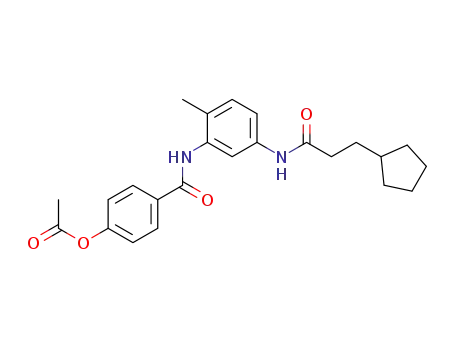 Molecular Structure of 180136-60-1 (Benzamide,
4-(acetyloxy)-N-[5-[(3-cyclopentyl-1-oxopropyl)amino]-2-methylphenyl]-)
