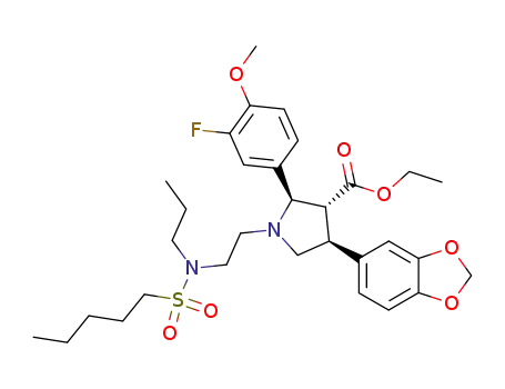 (2R,3R,4S)-4-Benzo[1,3]dioxol-5-yl-2-(3-fluoro-4-methoxy-phenyl)-1-{2-[(pentane-1-sulfonyl)-propyl-amino]-ethyl}-pyrrolidine-3-carboxylic acid ethyl ester