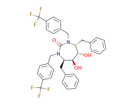 2H-1,3-DIAZEPIN-2-ONE,HEXAHYDRO-5,6-DIHYDROXY-4,7-BIS(PHENYLMETHYL)-1,3-BIS[[4-(TRIFLUOROMETHYL)PHENYL]METHYL]-,(4R,5S,6S,7R)-