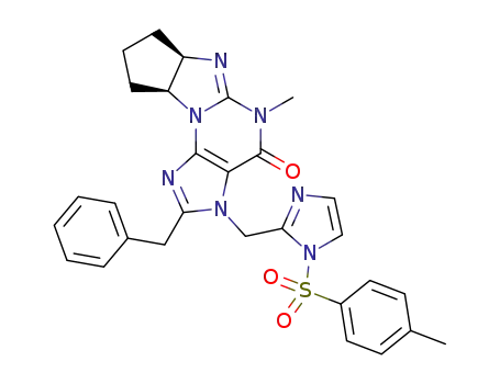 (6aR,9aS)-5,6a,7,8,9,9a-hexahydro-5-methyl-2-(phenylmethyl)-3-{[1-(tolylsulfonyl)imidazol-2-yl]methyl}cyclopent[4,5]imidazo[2,1-b]purin-4(3H)-one