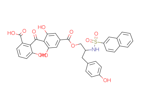 (+-)-2-[[2,6-DIHYDROXY-4-[[[3-(4-HYDROXYPHENYL)-2-[(NAPHTHYLSULFONYL)A MINO]PROPYL]OXY]CARBONYL]PHENYL]CARBONYL]-3-HYDROXYBENZOIC ACIDCAS