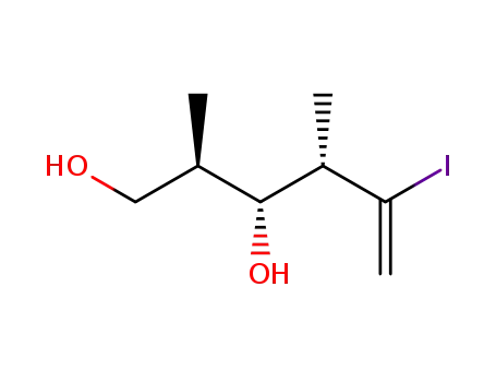 Molecular Structure of 204448-53-3 ((2R,3R,4S)-5-Iodo-2,4-dimethyl-hex-5-ene-1,3-diol)
