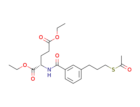Molecular Structure of 193064-78-7 (L-Glutamic acid, N-[3-[3-(acetylthio)propyl]benzoyl]-, diethyl ester)