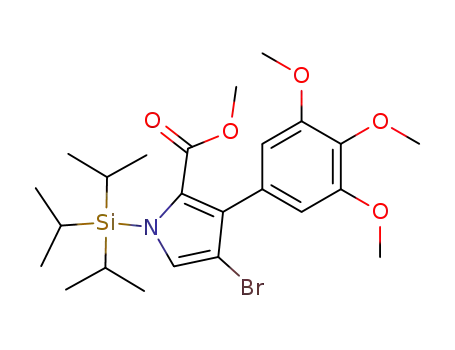 4-Bromo-1-triisopropylsilanyl-3-(3,4,5-trimethoxy-phenyl)-1H-pyrrole-2-carboxylic acid methyl ester