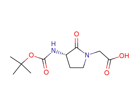 Molecular Structure of 79839-26-2 ((S)-(3-N-BOC-AMINO-2-OXO-PYRROLIDIN-1-YL)-ACETIC ACID)