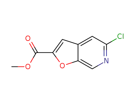 Molecular Structure of 1315362-16-3 (methyl 5-chlorofuro[2,3-c]pyridine-2-carboxylate)