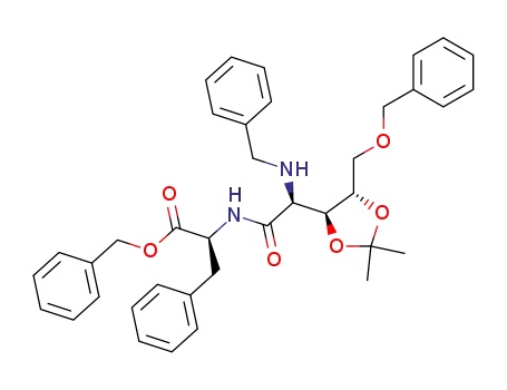 Molecular Structure of 190007-82-0 ((S)-2-[(S)-2-Benzylamino-2-((4S,5S)-5-benzyloxymethyl-2,2-dimethyl-[1,3]dioxolan-4-yl)-acetylamino]-3-phenyl-propionic acid benzyl ester)