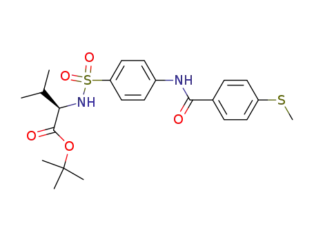 Molecular Structure of 193810-41-2 (D-Valine, N-[[4-[[4-(methylthio)benzoyl]amino]phenyl]sulfonyl]-,
1,1-dimethylethyl ester)
