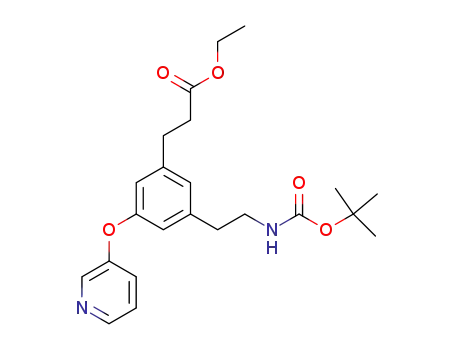 Molecular Structure of 145691-92-5 (Benzenepropanoic acid,
3-[2-[[(1,1-dimethylethoxy)carbonyl]amino]ethyl]-5-(3-pyridinyloxy)-, ethyl
ester)
