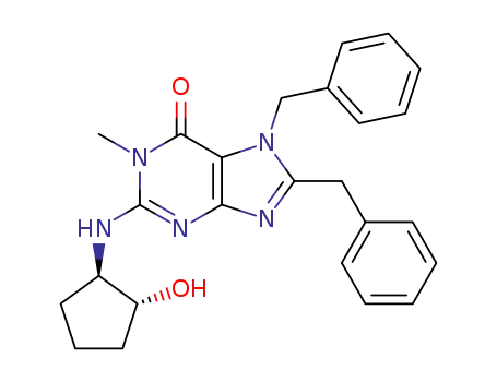 7,8-Dibenzyl-2-((1R,2R)-2-hydroxy-cyclopentylamino)-1-methyl-1,7-dihydro-purin-6-one