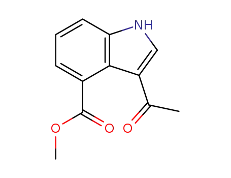 Molecular Structure of 106896-57-5 (3-Acetyl-1H-indole-4-carboxylic acid methyl ester)