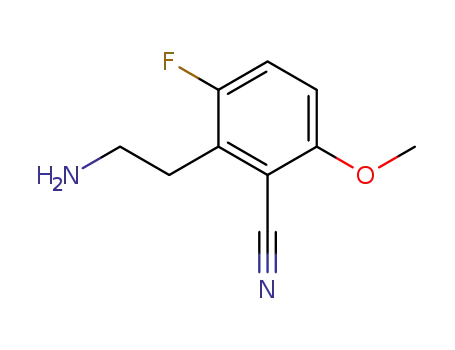 Molecular Structure of 1026973-62-5 (2-cyano-3-methoxy-6-fluorophenethylamine)