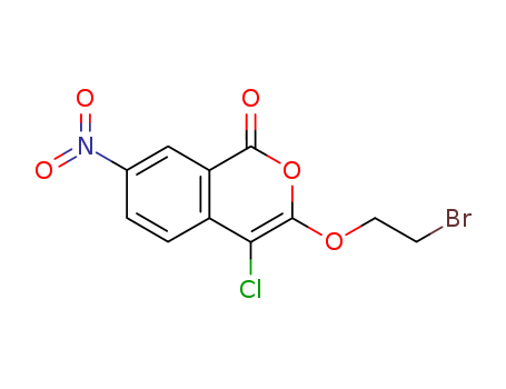 Molecular Structure of 141468-73-7 (1H-2-Benzopyran-1-one, 3-(2-bromoethoxy)-4-chloro-7-nitro-)