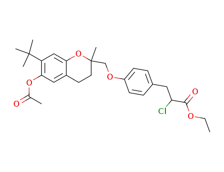 ethyl 3-[4-(6-acetoxy-7-t-butyl-2-methylchroman-2-ylmethoxy)phenyl]-2-chloropropionate