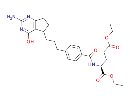 (S)-2-{4-[3-(2-Amino-4-hydroxy-6,7-dihydro-5H-cyclopentapyrimidin-5-yl)-propyl]-benzoylamino}-pentanedioic acid diethyl ester