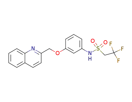 Molecular Structure of 119481-36-6 (2,2,2-Trifluoro-ethanesulfonic acid [3-(quinolin-2-ylmethoxy)-phenyl]-amide)