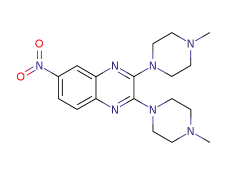 Molecular Structure of 64262-08-4 (Quinoxaline, 2,3-bis(4-methyl-1-piperazinyl)-6-nitro-)