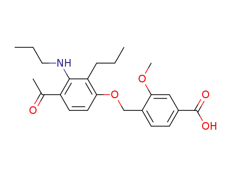 Molecular Structure of 118683-17-3 (4-(4-Acetyl-2-propyl-3-propylamino-phenoxymethyl)-3-methoxy-benzoic acid)