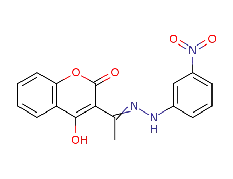 2H-1-Benzopyran-2-one,
4-hydroxy-3-[1-[(3-nitrophenyl)hydrazono]ethyl]-
