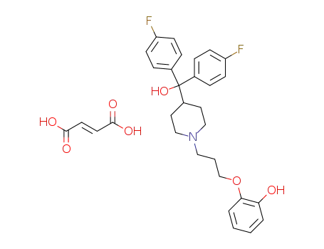 α,α-bis(4-fluorophenyl)-1-<3-(2-hydroxyphenoxy)propyl>-4-piperidinemethanol (E)-2-butenedioate (1:1)