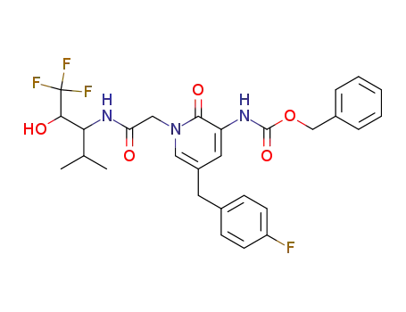 {5-(4-Fluoro-benzyl)-2-oxo-1-[(3,3,3-trifluoro-2-hydroxy-1-isopropyl-propylcarbamoyl)-methyl]-1,2-dihydro-pyridin-3-yl}-carbamic acid benzyl ester