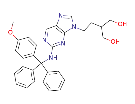 9-<4-hydroxy-3-(hydroxymethyl)but-1-yl>-2-<(monomethoxytrityl)amino>purine