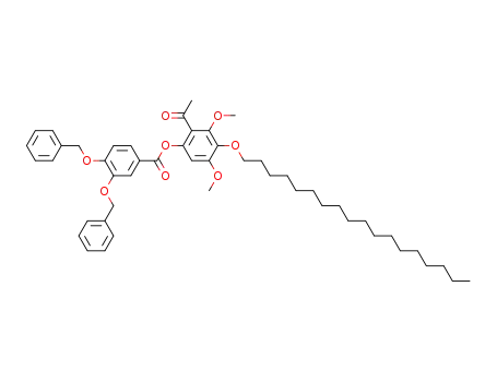 Molecular Structure of 103777-55-5 (3,4-Bis-benzyloxy-benzoic acid 2-acetyl-3,5-dimethoxy-4-octadecyloxy-phenyl ester)