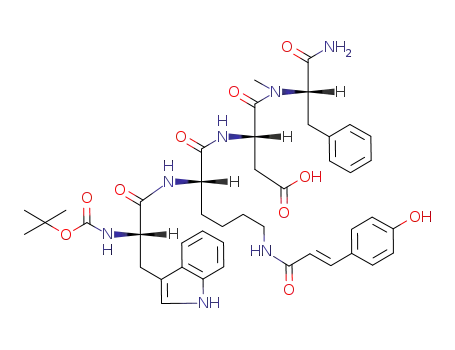 (3S)-3-[[(2S)-2-amino-6-[[(E)-3-(4-hydroxyphenyl)prop-2-enoyl]amino]hexanoyl]amino]-4-[[(2S)-3-(1H-indol-3-yl)-2-[(2-methylpropan-2-yl)oxycarbonylamino]propanoyl]-[(2S)-2-(methylamino)-3-phenylpropanoyl]amino]-4-oxobutanoic acid