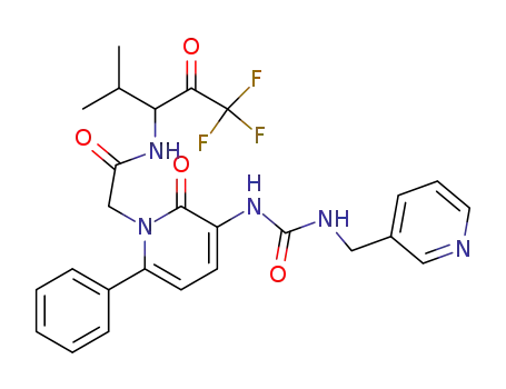 2-[2-Oxo-6-phenyl-3-(3-pyridin-3-ylmethyl-ureido)-2H-pyridin-1-yl]-N-(3,3,3-trifluoro-1-isopropyl-2-oxo-propyl)-acetamide