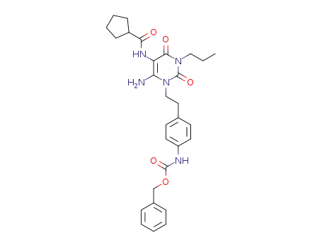 6-amino-1-<4-<(benzyloxycarbonyl)amino>phenethyl>-5-<(cyclopentanecarbonyl)amino>-3-propyluracil