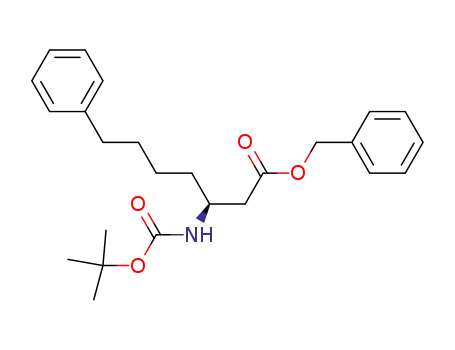 Molecular Structure of 150722-83-1 ((S)-benzyl 2<(tert-butyloxycarbonyl)amino>-7-phenylheptanoate)