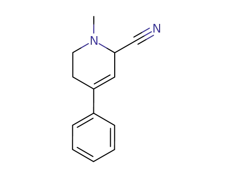 Molecular Structure of 76113-47-8 (2-Pyridinecarbonitrile, 1,2,5,6-tetrahydro-1-methyl-4-phenyl-)