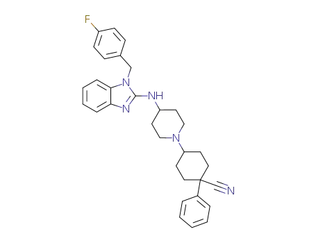 4-{4-[1-(4-Fluoro-benzyl)-1H-benzoimidazol-2-ylamino]-piperidin-1-yl}-1-phenyl-cyclohexanecarbonitrile